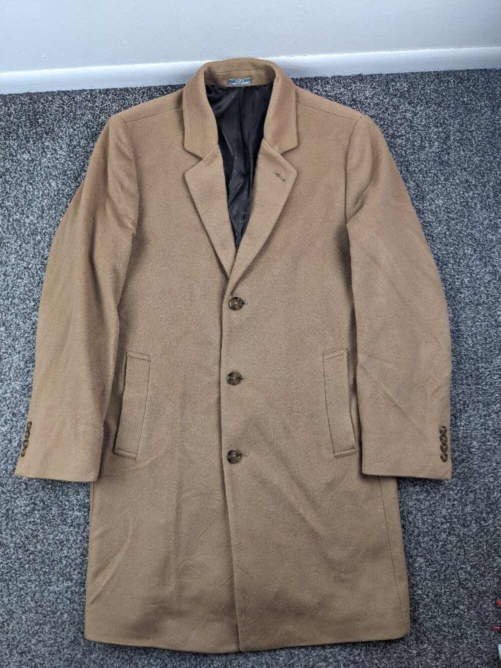 Michael Kors Overcoat Wool Cashmere Camel Beige Tan 42R Vented